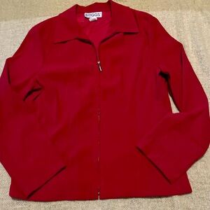 NOS Vintage 90’s Womens Jacket Briggs NY Deep Red Zip Up Suede-like S